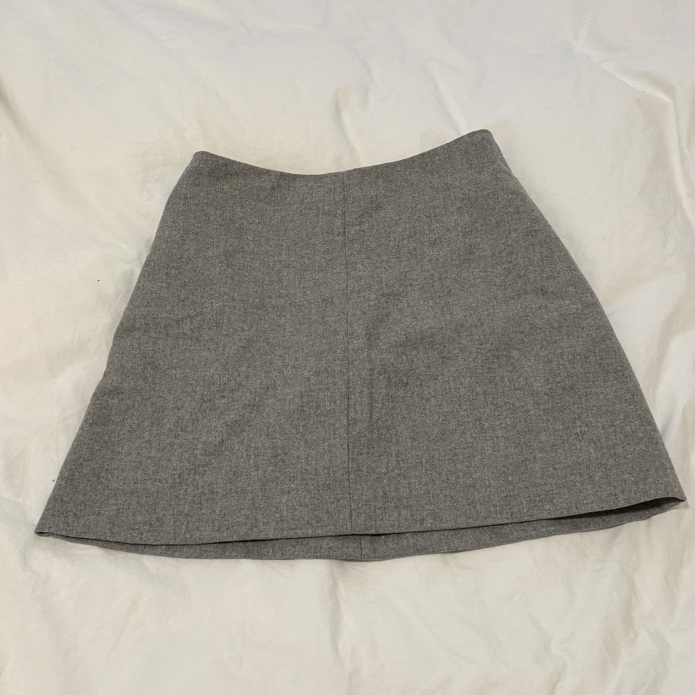 Aritzia Wilfred Mini Wool Skirt in Heather Grey